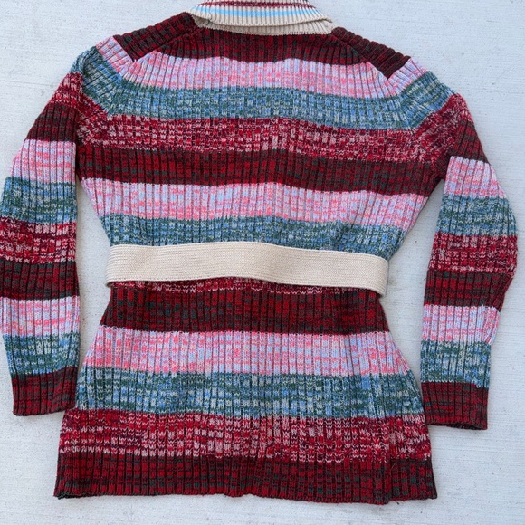 Vintage Striped Multicolor Cardigan Sweater - Picture 8 of 9